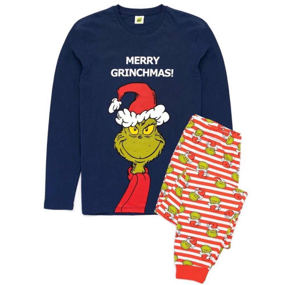 The Grinch Mens Christmas Pajama Set / Navy